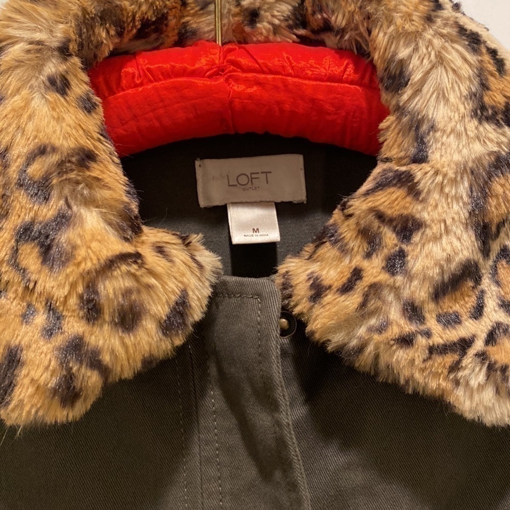 Loft leopard print faux fur collar medium - Picture 8 of 9